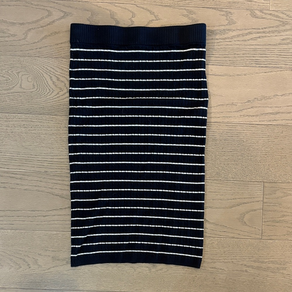 Joe Fresh Navy and White Striped Pencil Skirt
